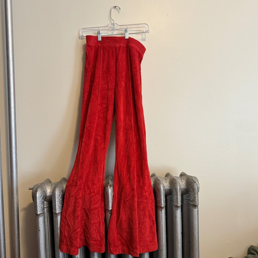 Aerie Red Wide Leg Pants